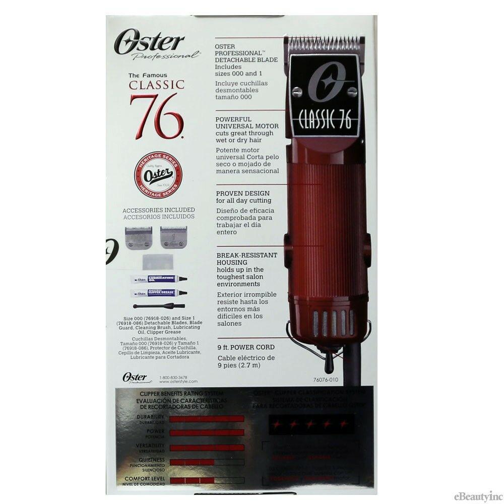Oster Classic 76 Hair Clipper With #000 0a & 1 Blades