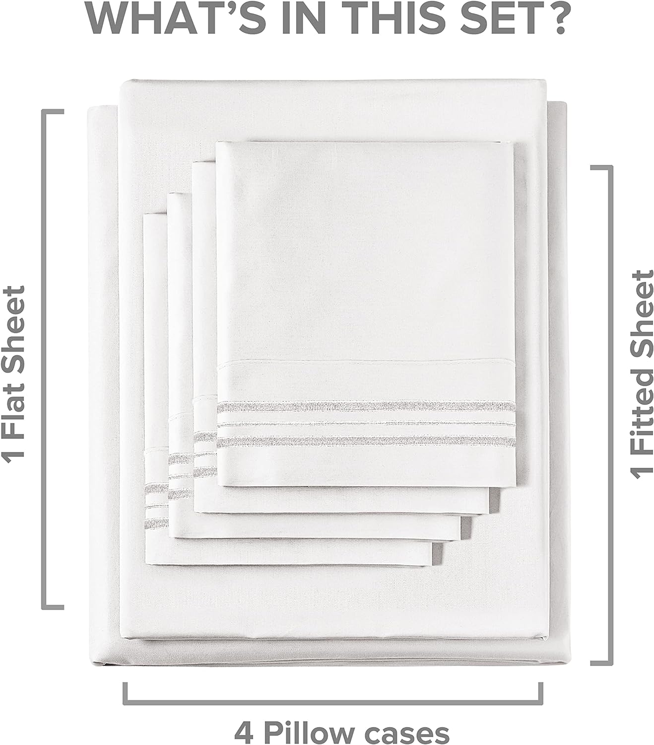 Extra Deep King Sheet Set - 6 Piece Breathable &amp; Cooling Sheets - Hotel Luxury Bed Sheets Set - Easy &amp; Secure Fit - Soft, Wrinkle &amp; Comfy Sheets Set - White Sheet Set w/Extra Deep Pockets