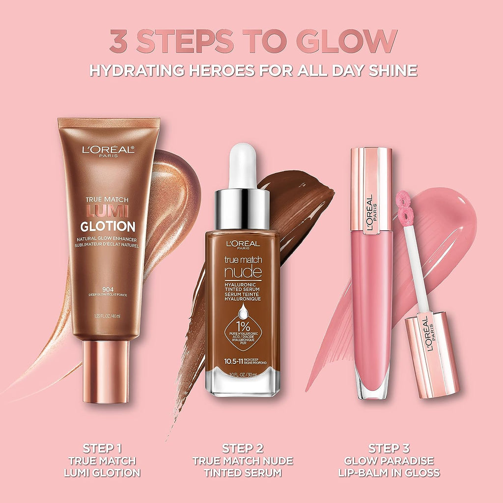 L’Oréal Paris Makeup True Match Lumi Glotion, Natural Glow Enhancer, Illuminator Highlighter Skin Tint, for an All Day Radiant Glow, Fair, 1.35 Ounces