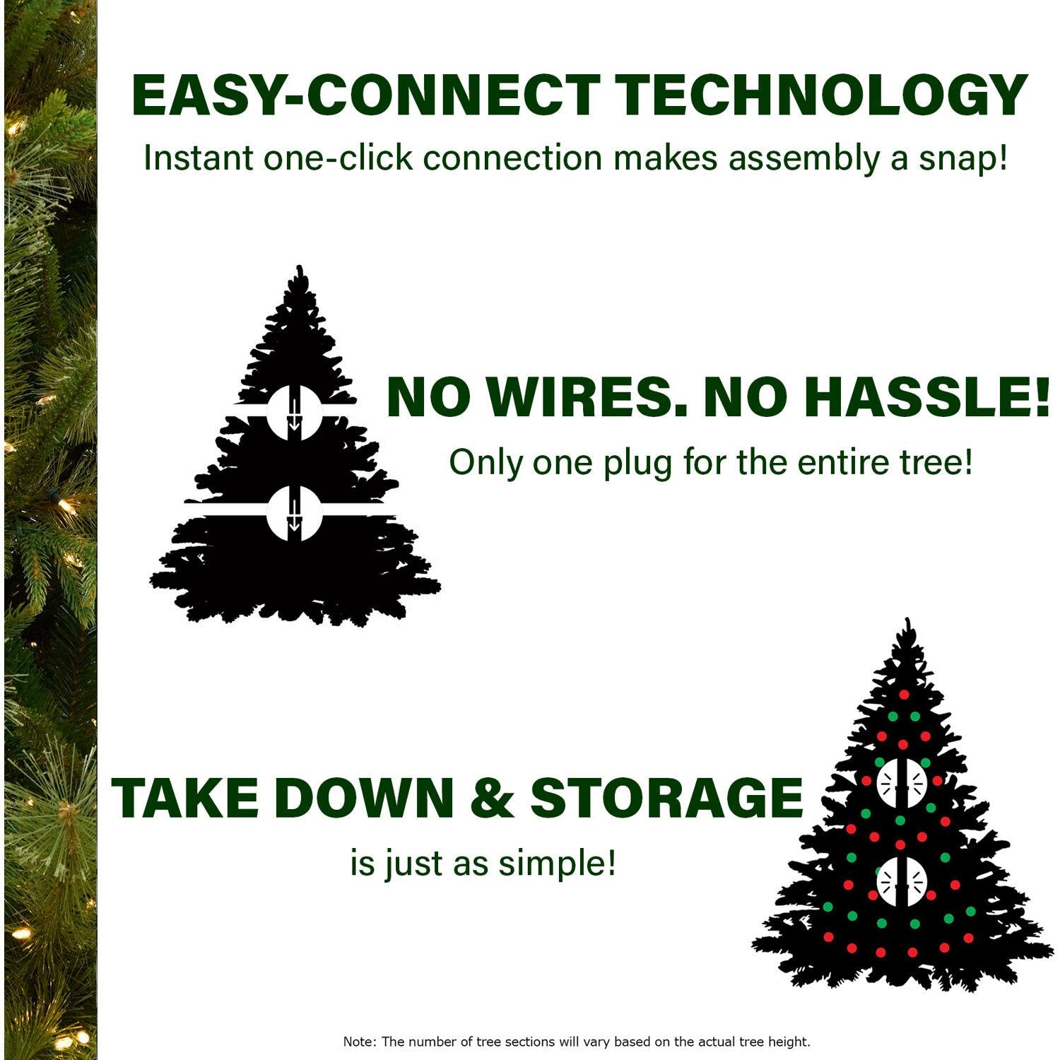 Fraser Hill Farm Clear Prelit LED White Flocked Pine Christmas Tree, 12'