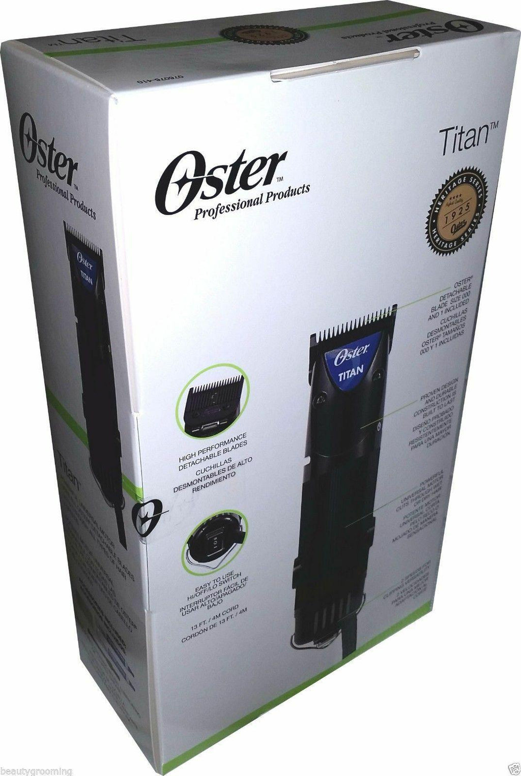 OSTER Titan Clipper + 59-84 T-finisher Trimmer + Universal 7 Combs 220v EU Plug