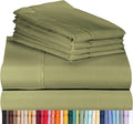 LuxClub 6 PC Queen Sheet Set Bamboo Sheets Deep Pockets 18" Eco Friendly Wrinkle Free Cooling Sheets Machine Washable Hotel Bedding Silky Soft - Olive Queen