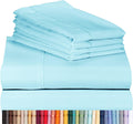 LuxClub 6 PC California King Size Sheet Set Bamboo Sheets Deep Pockets 18" Eco Friendly Wrinkle Free Cooling Sheets Machine Washable Hotel Bedding Silky Soft - Aqua California King