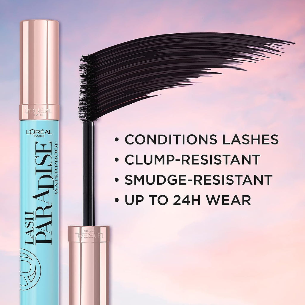 L'Oreal Paris Voluminous Lash Paradise Waterproof Mascara, Blackest Black, 0.25 Fl Oz (Pack of 1) Packaging May Vary