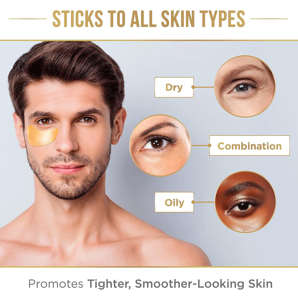 DERMORA Skin Treatment Mask 24K Gold Eye Mask - 20 Pairs Eye Gels - Rejuvenating Treatment for Dark Cirlce,Puffiness,Refresh,Revitalizing,Travel,Wrinkles