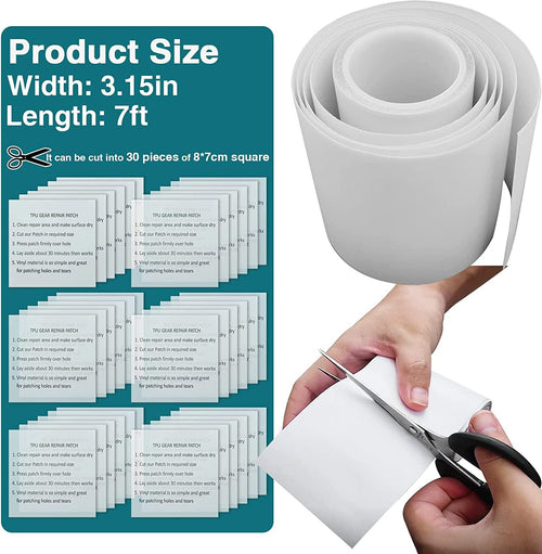 7ft roll tpu pool repair patch kit for air mattress, bounce house, swimming pool, tent, canvas, canopy, pool floats, tubes air bed and inflatable toys, 3.15 in x 7 ft roll…