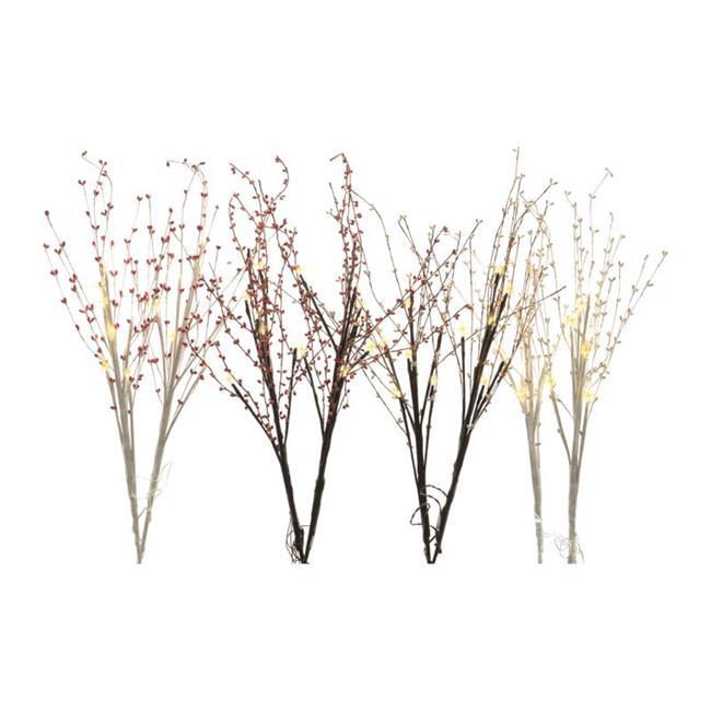 Decoris 9447939 Plastic LED Berry Branch, Assorted Color - 24 per Pack - Pack of 2
