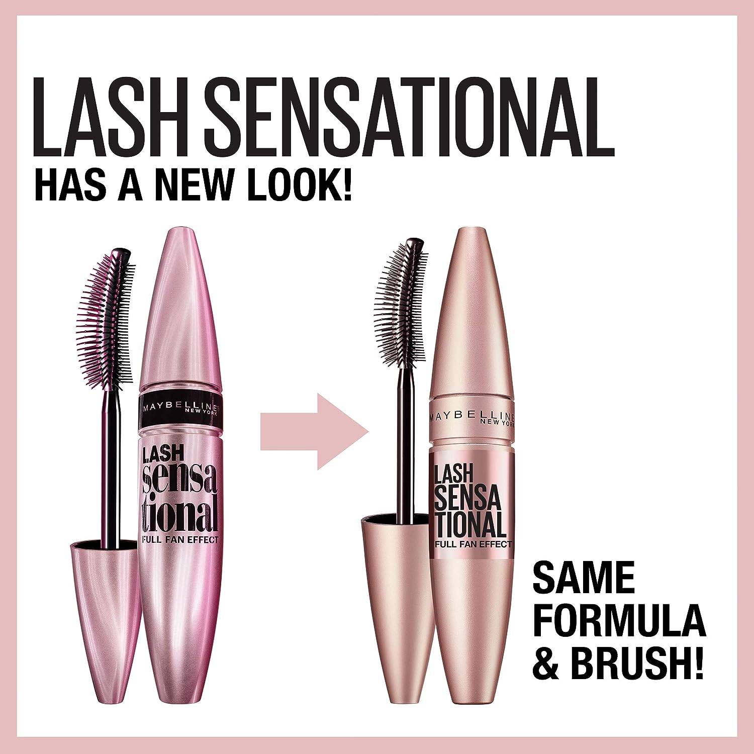 Maybelline New York Lash Sensational Washable Mascara, Lengthening and Volumizing for a Full Fan Effect, Brownish Black, 1 Count