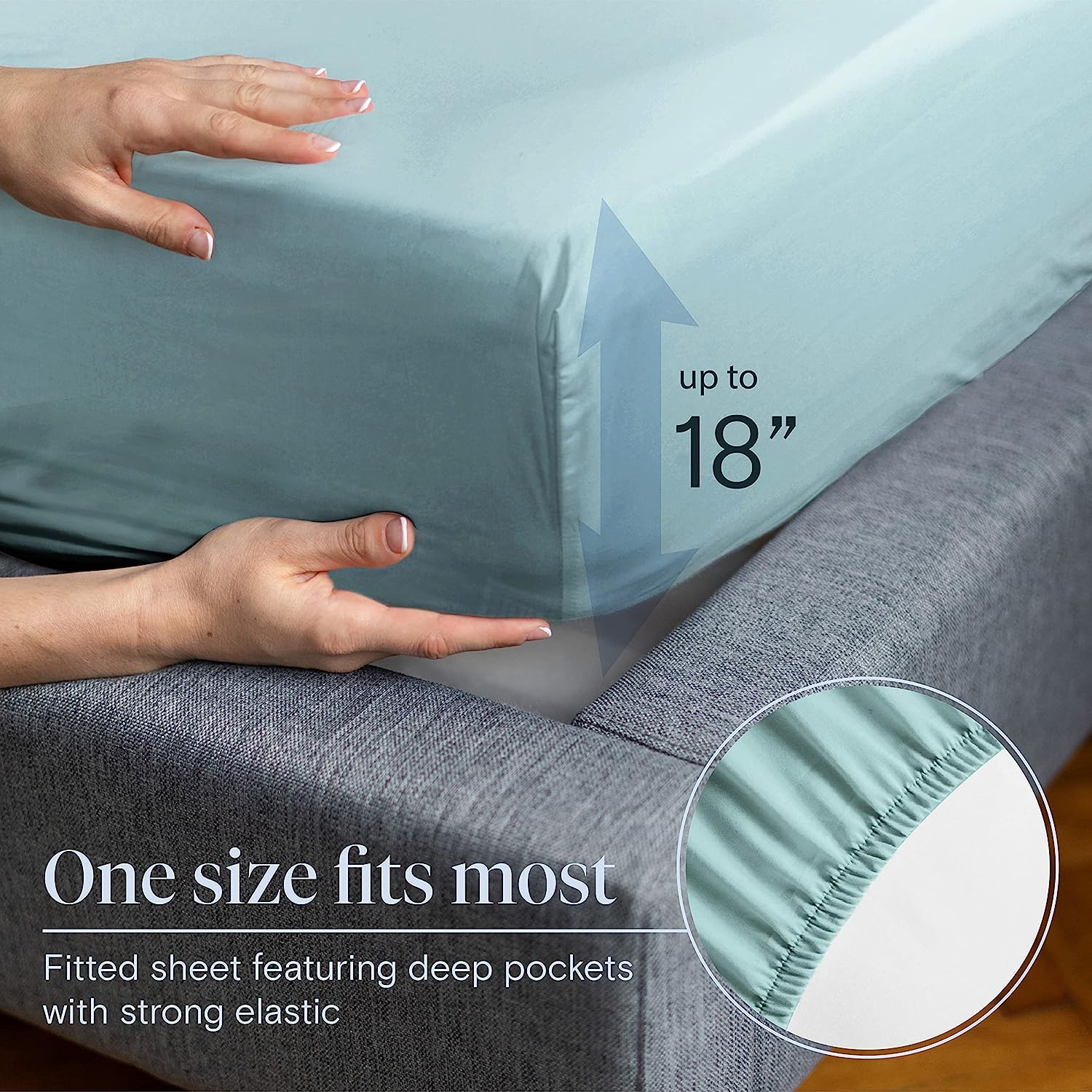 LuxClub 6 PC Queen Sheet Set Bamboo Sheets Deep Pockets 18" Eco Friendly Wrinkle Free Cooling Sheets Machine Washable Hotel Bedding Silky Soft - Light Teal Queen
