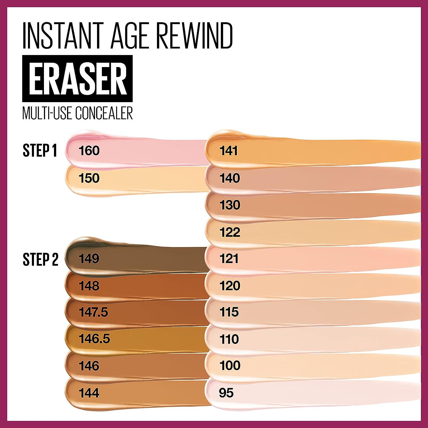 Maybelline New York Instant Age Rewind Eraser Dark Circles Treatment Multi-Use Concealer, 147.5, 1 Count (Packaging May Vary)