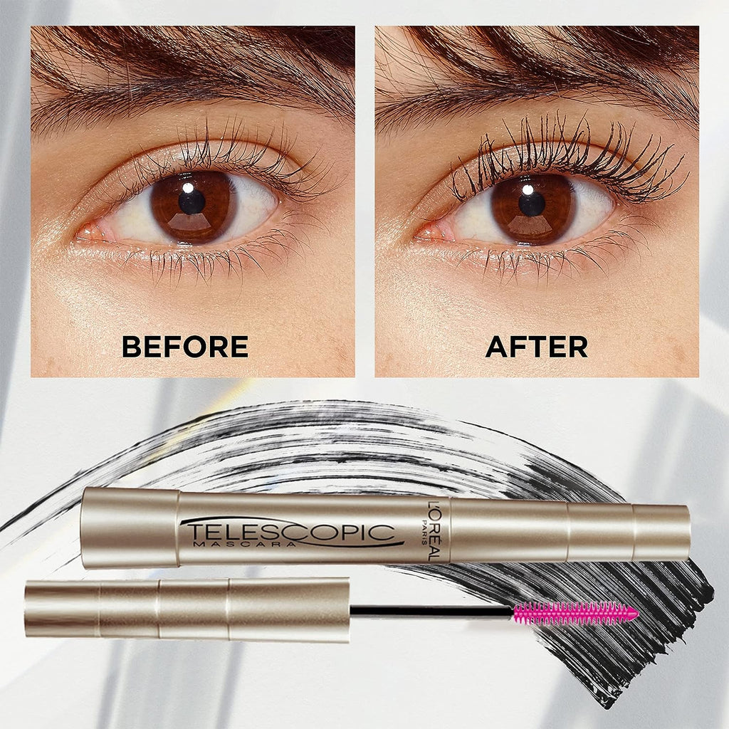 L'Oreal Paris Makeup Original Telescopic Lengthening Mascara, Waterproof Black