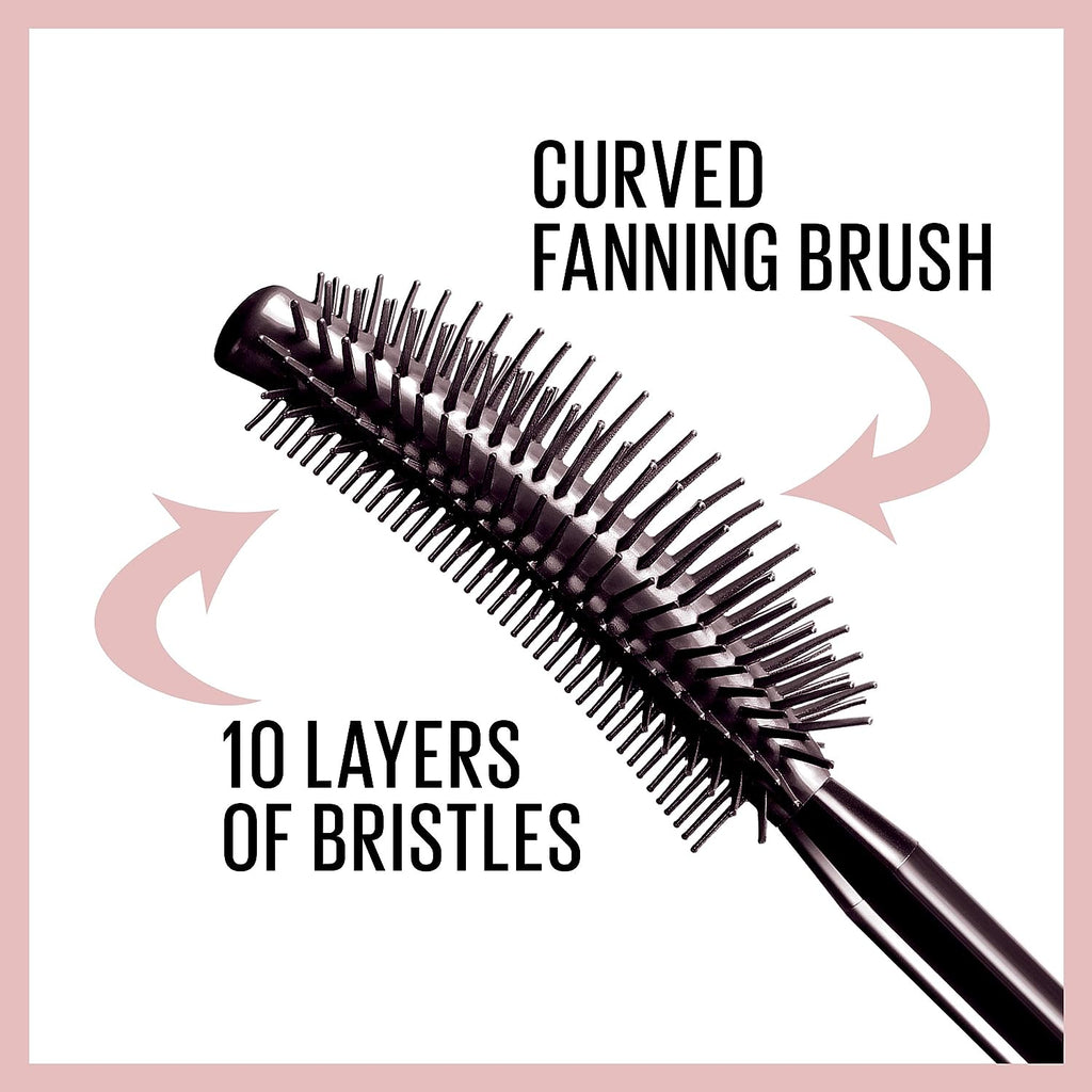 Maybelline New York Lash Sensational Washable Mascara, Lengthening and Volumizing for a Full Fan Effect, Midnight Black, 1 Count