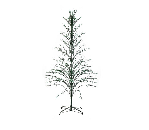 6' Green Lighted Christmas Cascade Twig Tree Outdoor Yard Art Decoration - Green Lights