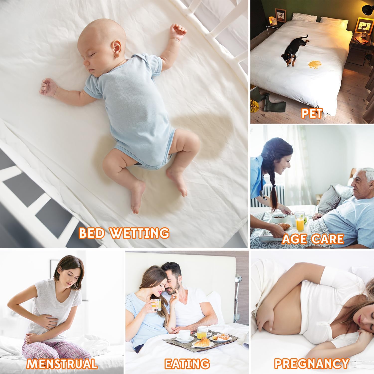 Waterproof Duvet Cover - Incontinence Comforter Protector Bedding King Size Washable Moisture Wicking- Waterproof Duvet Protector with Corner Ties - Ideal for Kids, Elderly, Dog, Cat Pet Owner