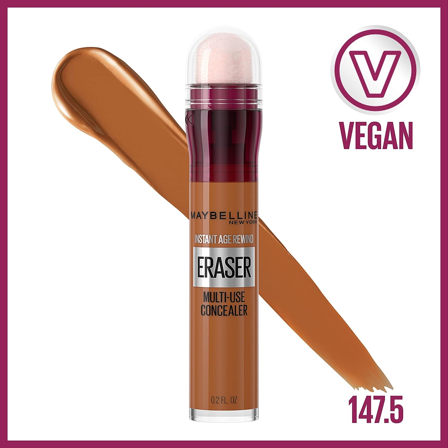 Maybelline New York Instant Age Rewind Eraser Dark Circles Treatment Multi-Use Concealer, 147.5, 1 Count (Packaging May Vary)