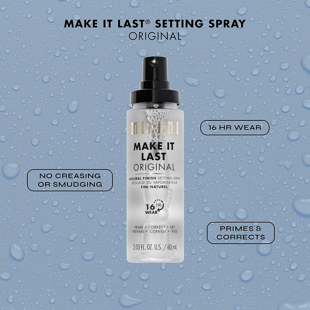 Milani Make It Last 3-in-1 Setting Spray and Primer- Prime + Correct + Set (2.03 Fl. Oz.) Makeup Finishing Spray and Primer - Long Lasting
