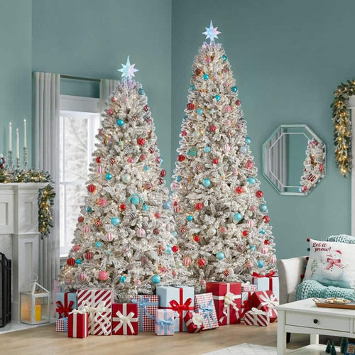 9 ft Starry Light Flocked Christmas Tree