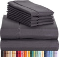 LuxClub 6 PC Full Size Sheet Set Bamboo Sheets Deep Pockets 18" Eco Friendly Wrinkle Free Cooling Sheets Machine Washable Hotel Bedding Silky Soft - Dark Grey Full