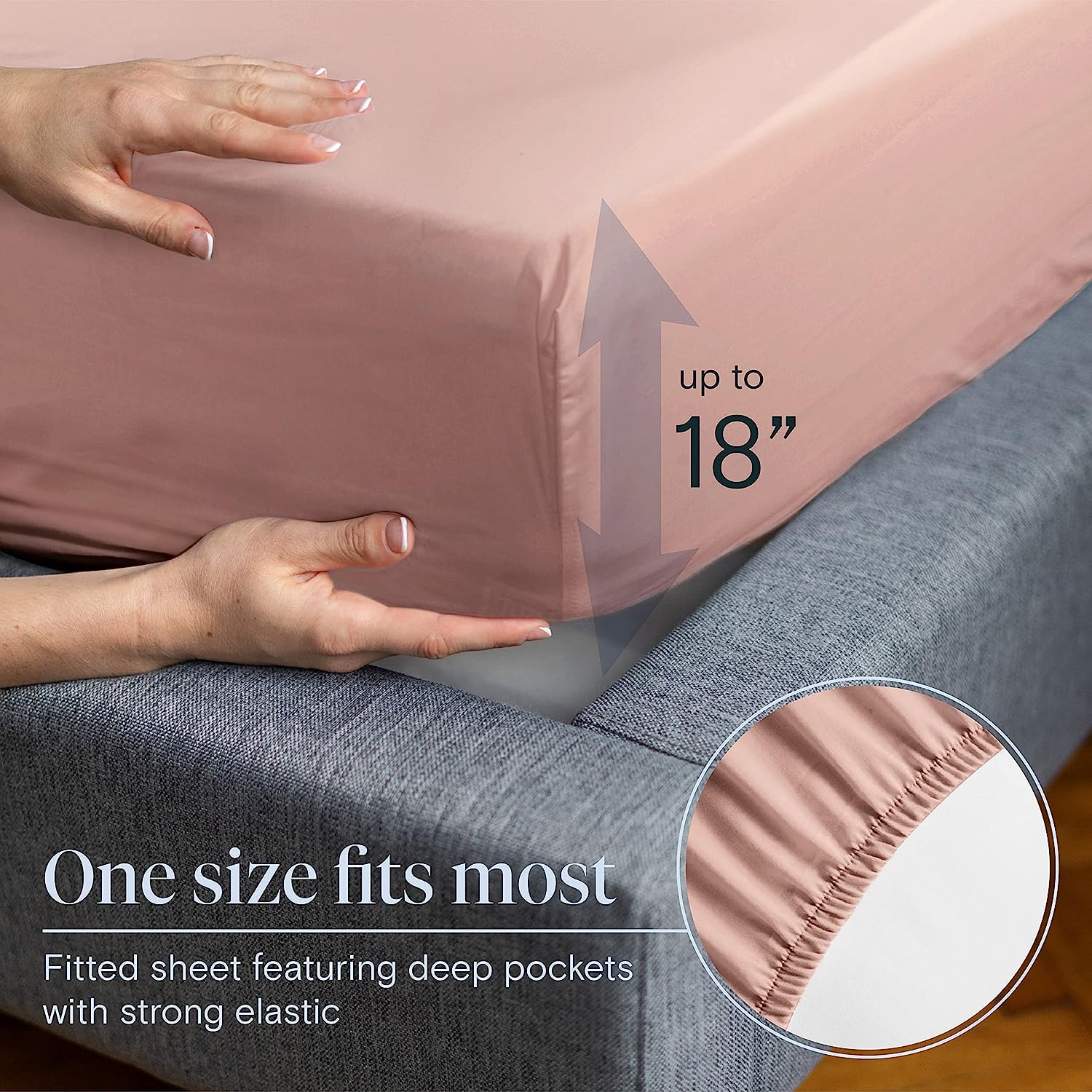 LuxClub Twin Sheets Set - Soft Twin Bed Sheets for Boys and Girls, 4 PC Deep Pockets 18" Eco Friendly Wrinkle Free Kids Fitted Sheets Machine Washable Hotel Bedding Silky Soft- Pearl Pink Twin