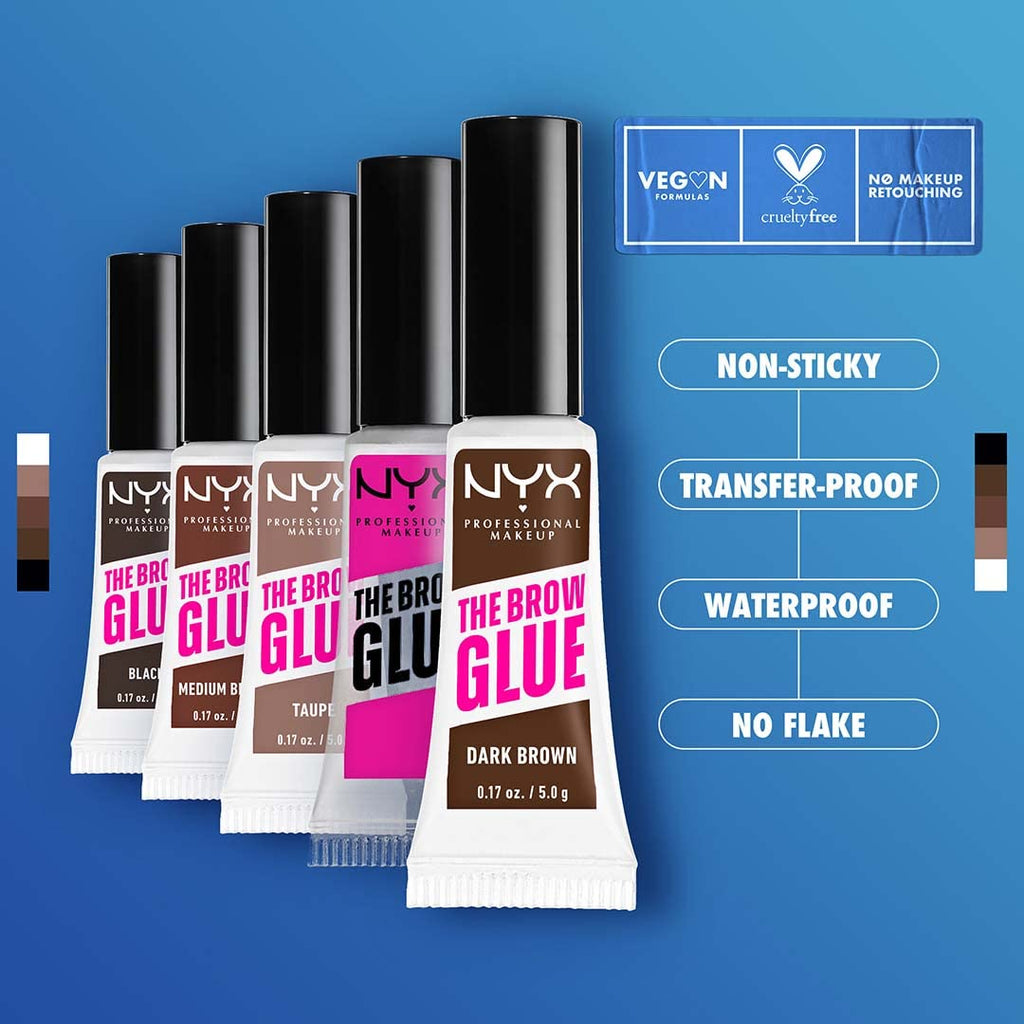 NYX PROFESSIONAL MAKEUP The Brow Glue, Extreme Hold Tinted Eyebrow Gel - Taupe