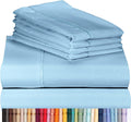LuxClub 6 PC Full Size Sheet Set Bamboo Sheets Deep Pockets 18" Eco Friendly Wrinkle Free Cooling Sheets Machine Washable Hotel Bedding Silky Soft - Sky Full