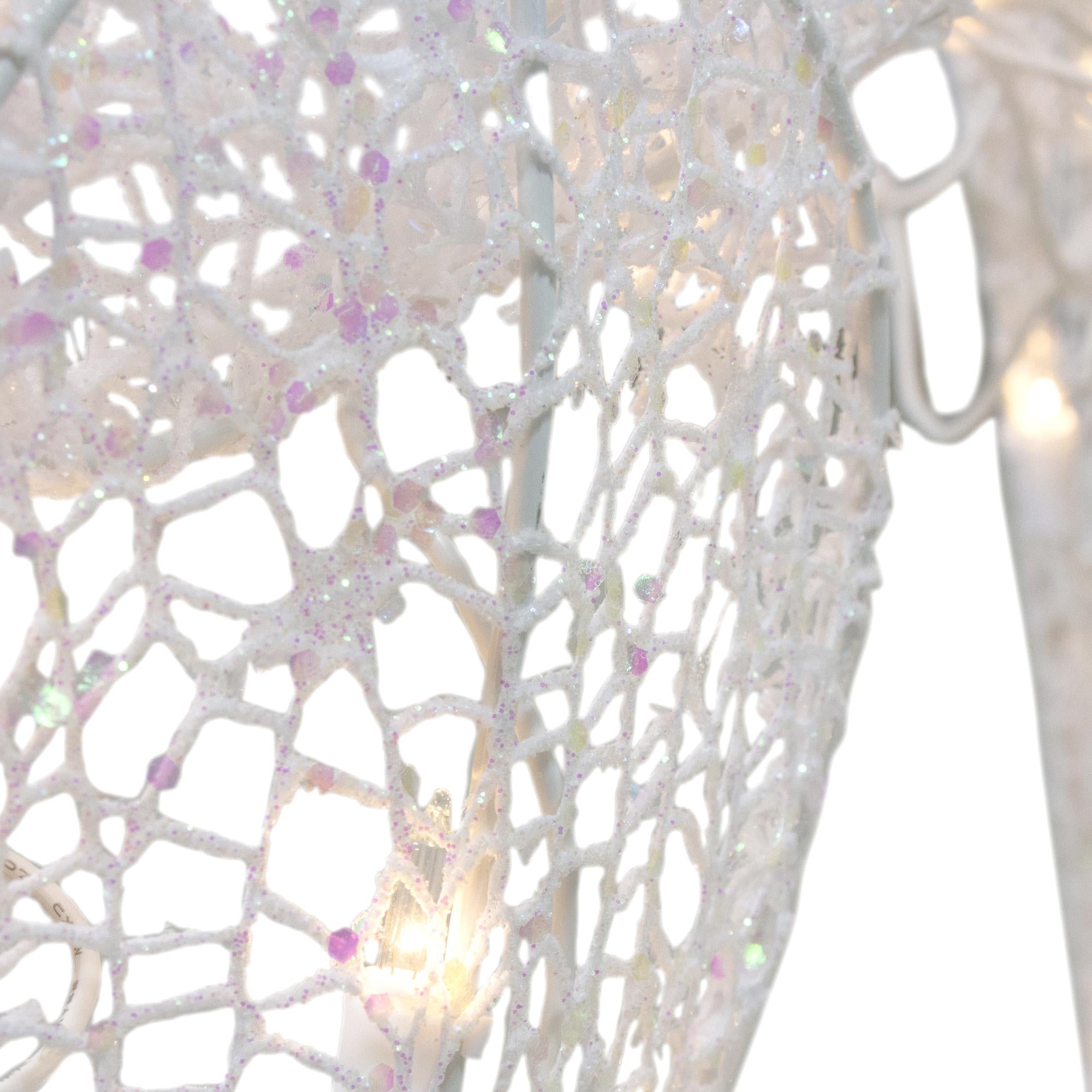 48-Inch Lighted White Mesh Buck Outdoor Christmas Decoration - Clear Lights