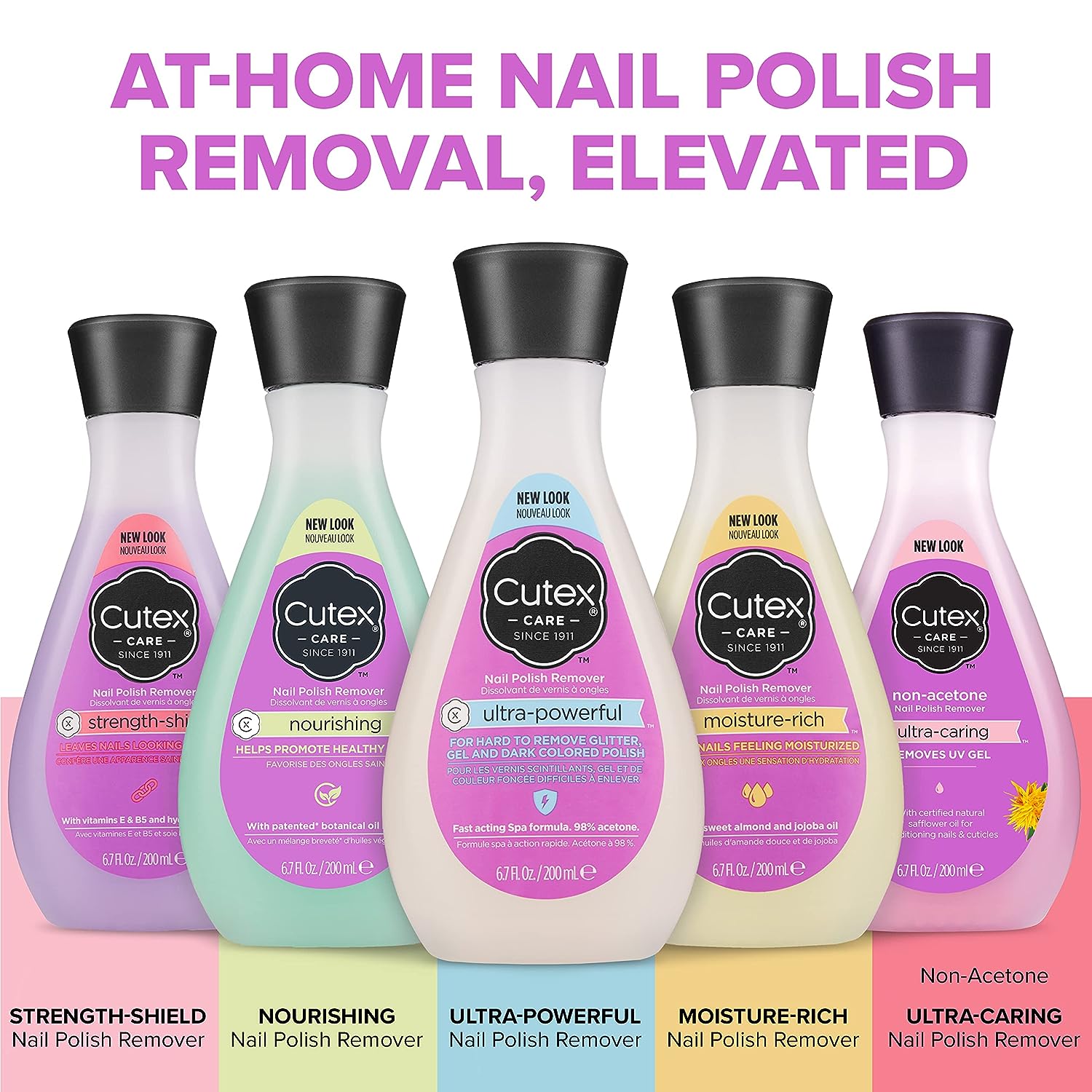 Cutex Nail Polish Remover, Strength Shield, Leaves Nails Looking Healthy, Contains Vitamins E, B5 &amp; Hydrolyzed Silk, 6.76 Fl Oz