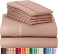 LuxClub 6 PC Full Size Sheet Set Bamboo Sheets Deep Pockets 18" Eco Friendly Wrinkle Free Cooling Sheets Machine Washable Hotel Bedding Silky Soft - Pearl Pink Full