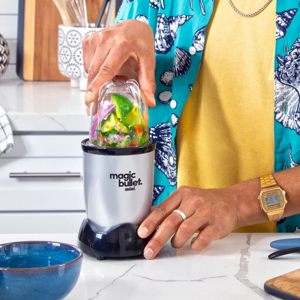 Magic Bullet Mini 14 oz. Compact Personal Blender Silver/Black