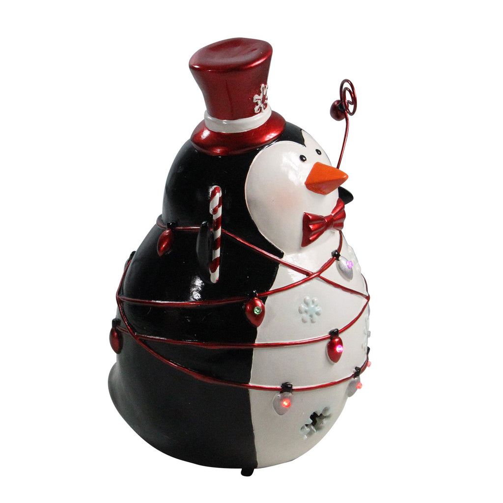 14" Black and White Penguin LED Lighted Christmas Decor
