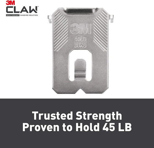 3M Claw Drywall Picture Hangers Holds 45 lb. &amp; Command Large Utility Hooks, 7-Hooks, 12-Strips