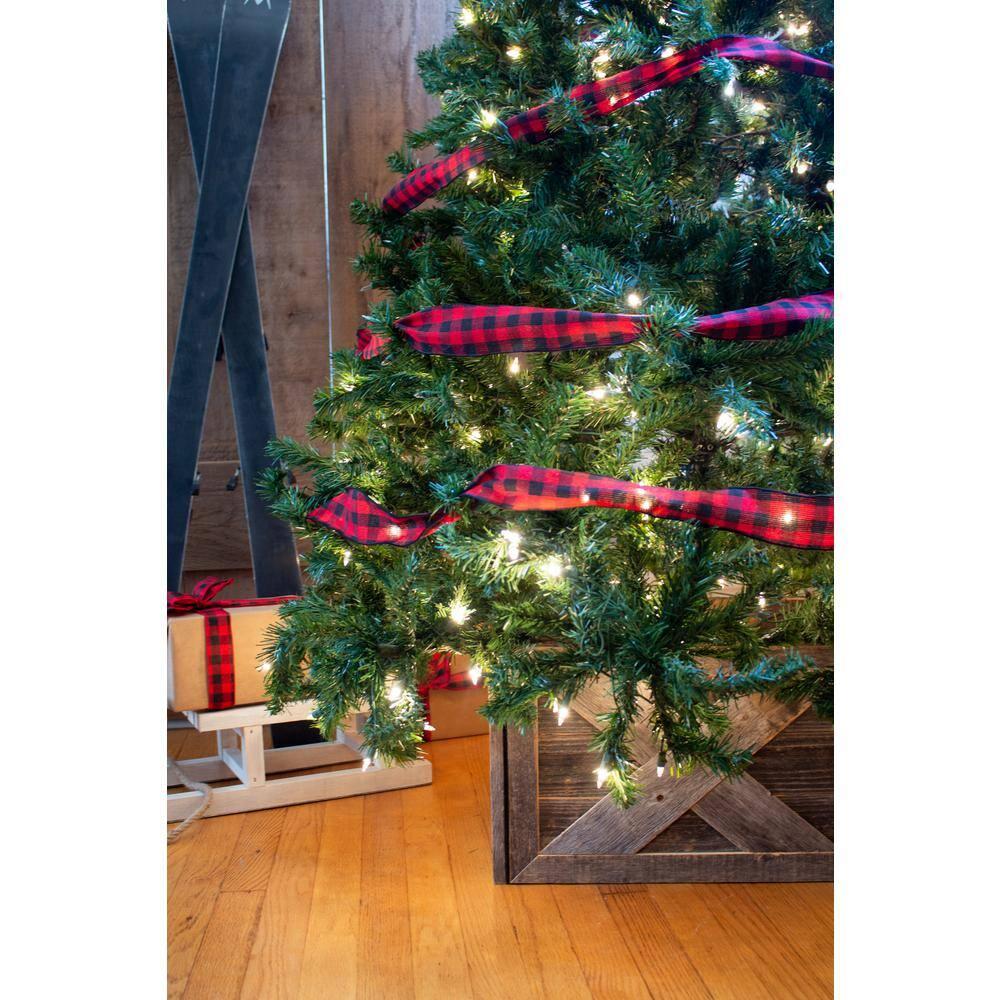Farmhouse Deluxe 17.5 in. W x 11.5 in. H, 24 in. Dia, Weathered Gray Decorative Christmas Tree Box Collar
