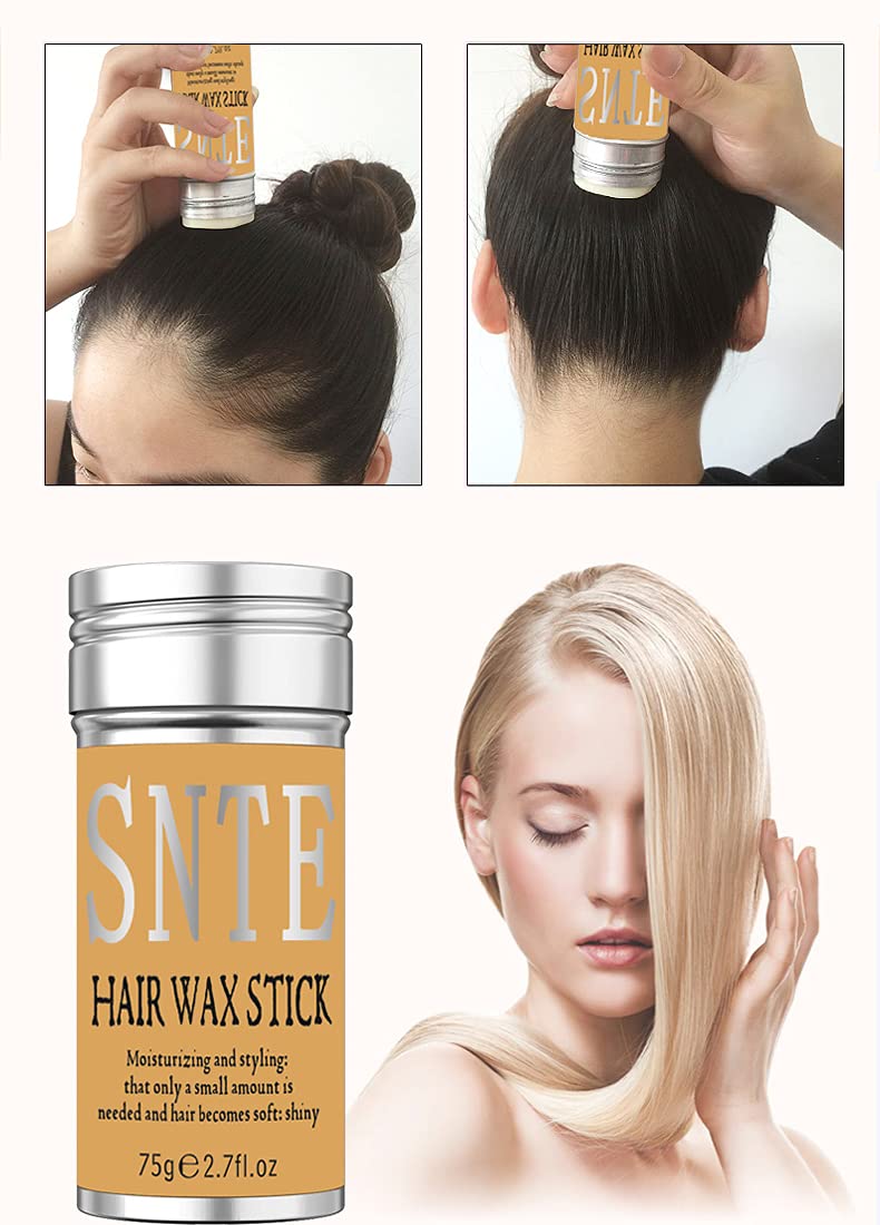 Samnyte Hair Wax Stick, 2PCS x 2.7 Oz Wax Stick for Hair Wigs Edge Control Slick Stick Hair Pomade Stick Non-greasy Styling Wax for Fly Away &amp; Edge Frizz Hair