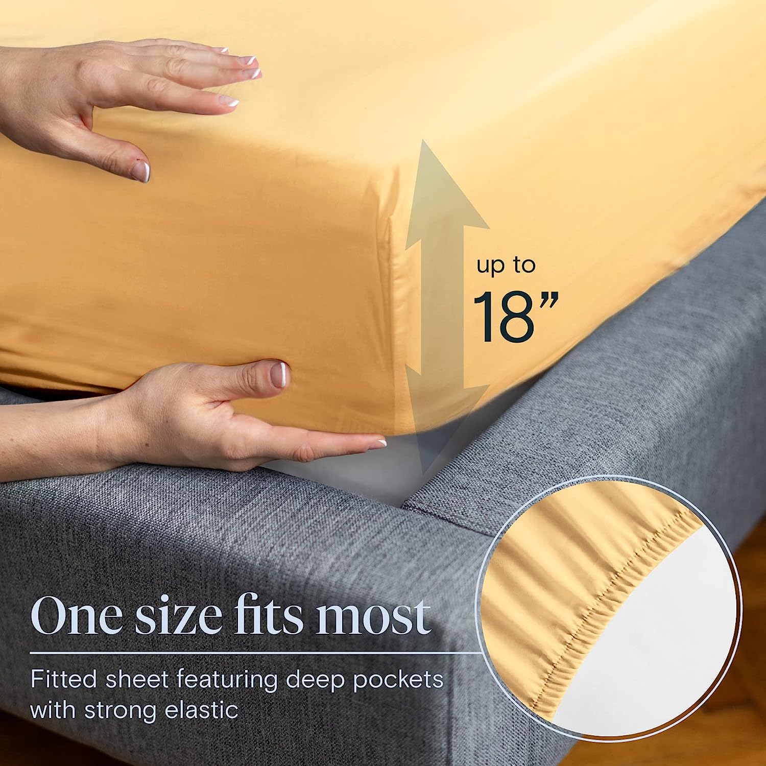 LuxClub Twin XL Sheets Set - Soft Twin Bed Sheets for Boys and Girls, 4 PC Deep Pockets 18" Eco Friendly Wrinkle Free Kids Fitted Sheets Machine Washable Hotel Bedding Silky Soft - Yellow Twin XL