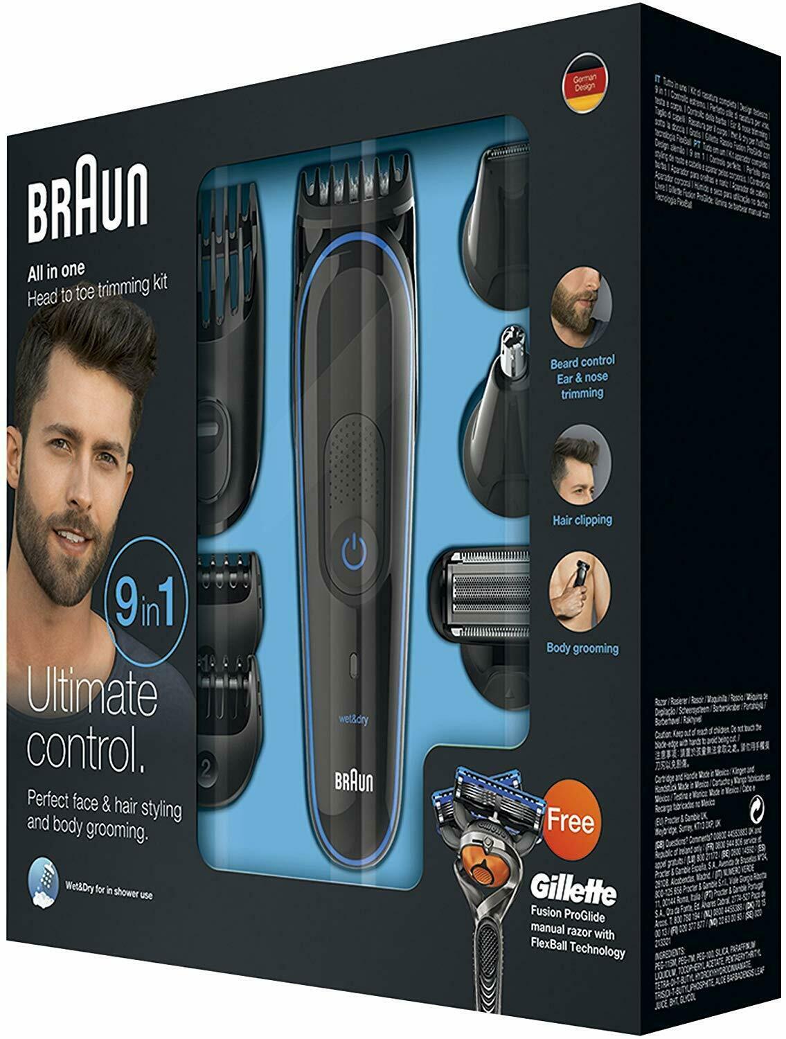 Braun 9 on 1 MGK3085 Cuts Beards Mens all on 1 Blades Sharp 13 Fittings