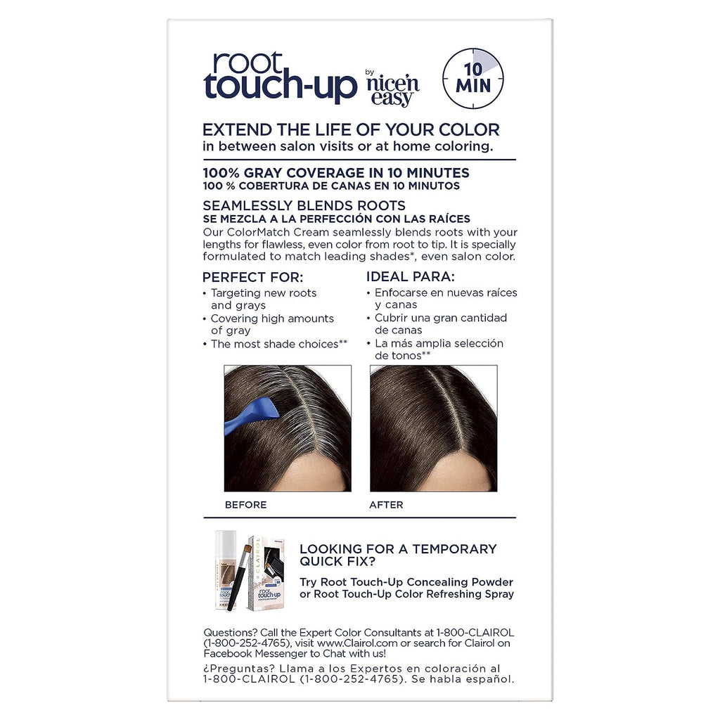 Clairol Root Touch-Up by Nice'n Easy Permanent Hair Dye, 4G Dark Golden Brown Hair Color, Pack of 1