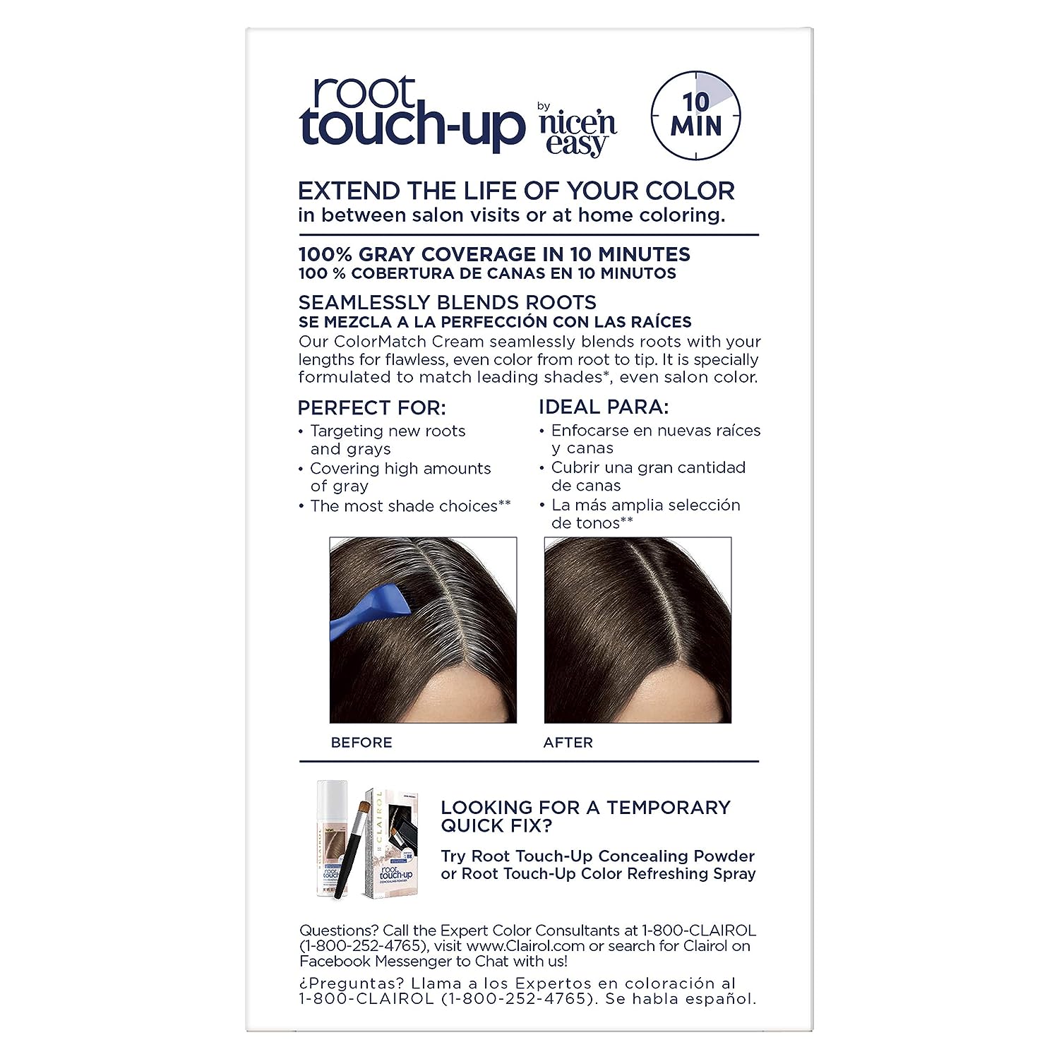 Clairol Root Touch-Up by Nice'n Easy Permanent Hair Dye, 4G Dark Golden Brown Hair Color, Pack of 2