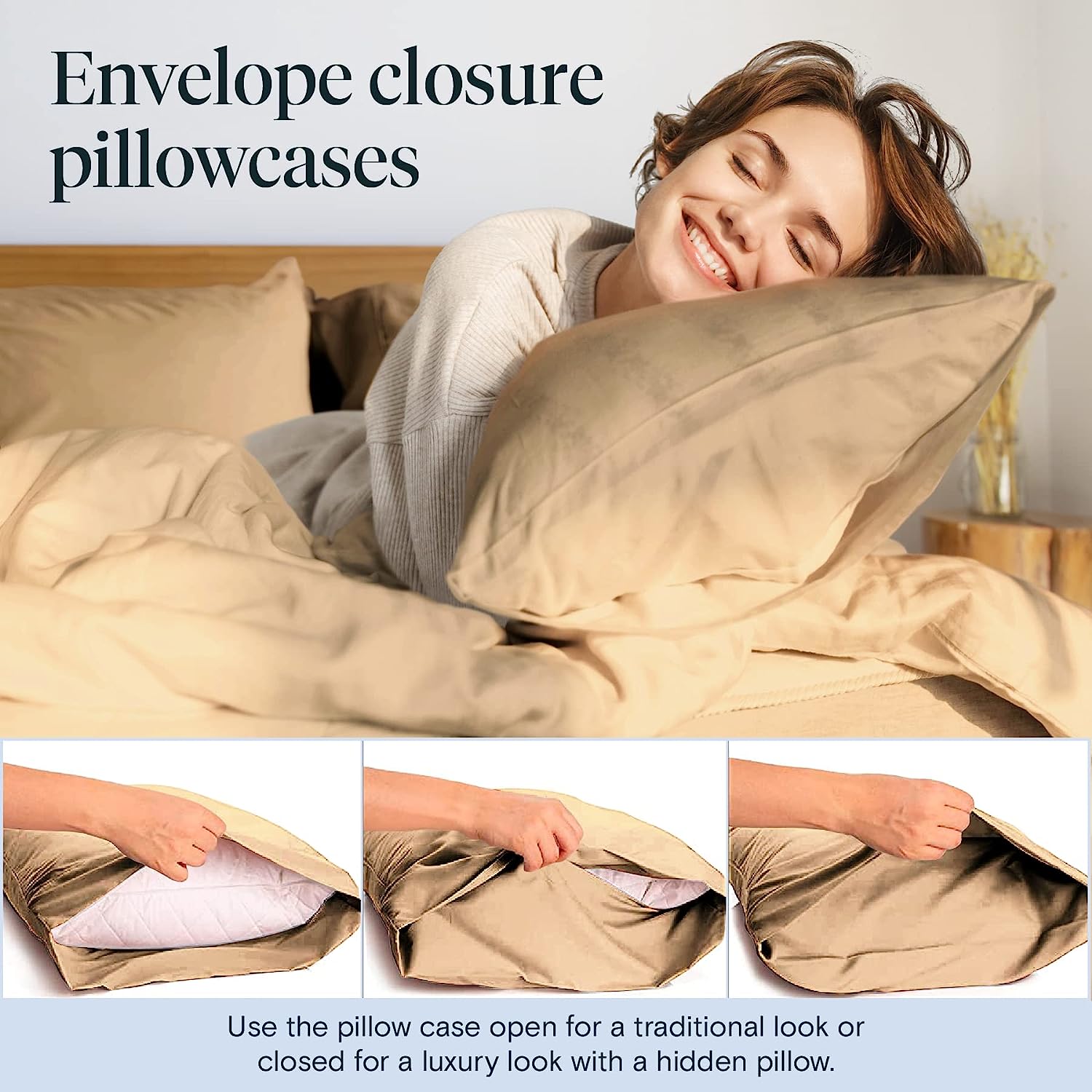 LuxClub 6 PC Queen Sheet Set Bamboo Sheets Deep Pockets 18" Eco Friendly Wrinkle Free Cooling Sheets Machine Washable Hotel Bedding Silky Soft - Mocha Queen
