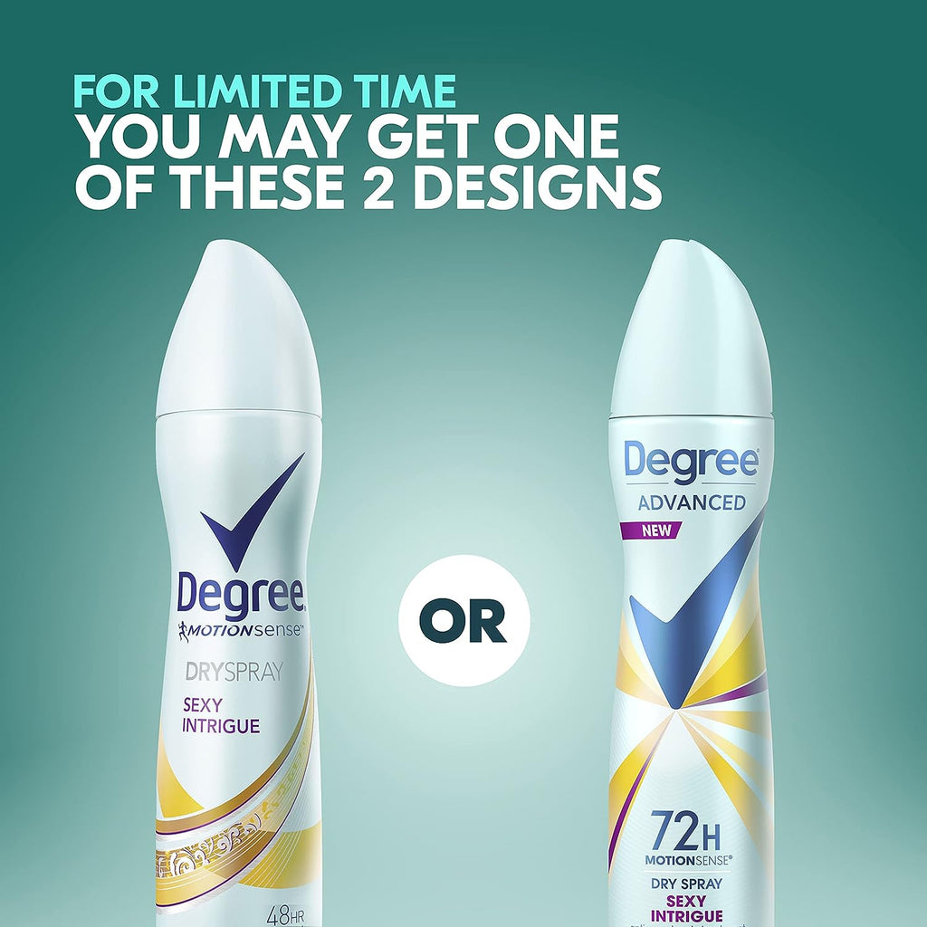 Degree Women Antiperspirant Deodorant Dry Spray Sexy Intrigue, 3.8 Ounce (Pack of 4)