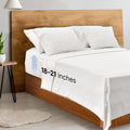 LuxClub 7 PC Extra Deep Pocket Split King Sheets &amp; Pillowcases Set - Hotel Bedding Silky Soft Eco Friendly Wrinkle Free Ultra Soft Cooling Bed Sheet Set deep Pocket up to 21" (Split King, White)