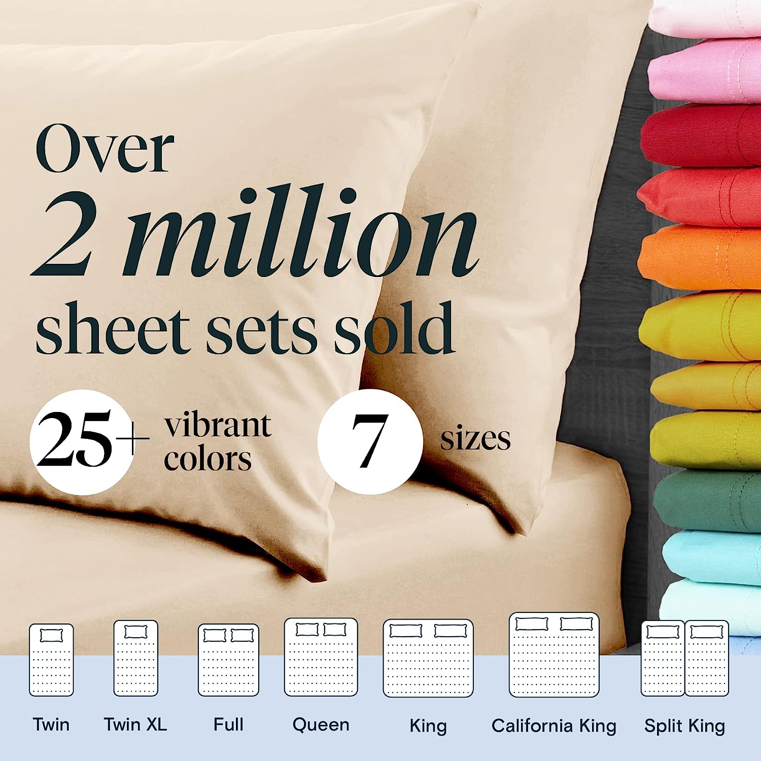 LuxClub 6 PC Full Size Sheet Set Bamboo Sheets Deep Pockets 18" Eco Friendly Wrinkle Free Cooling Sheets Machine Washable Hotel Bedding Silky Soft - Cream Full