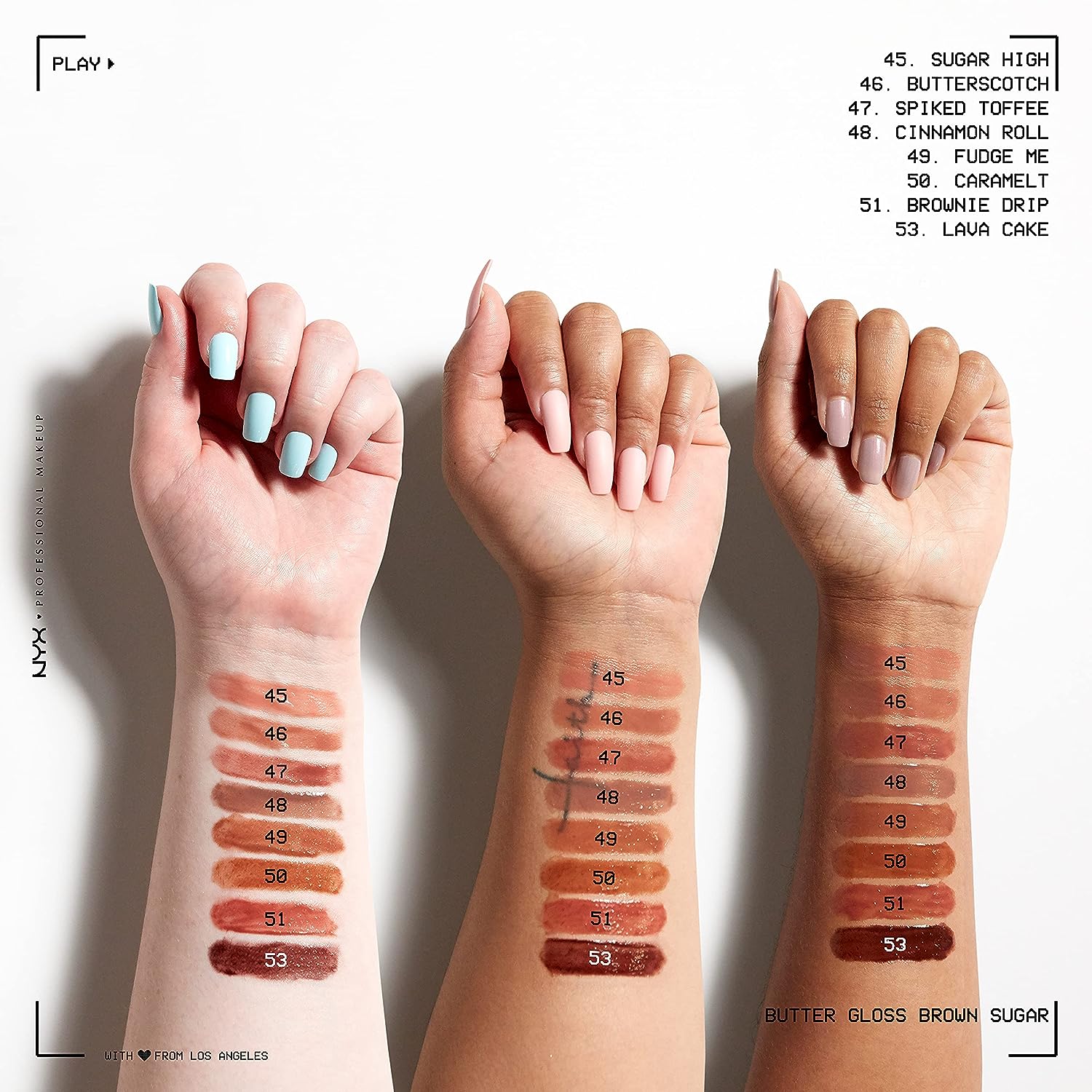 NYX PROFESSIONAL MAKEUP Butter Gloss Brown Sugar, Non-Sticky Lip Gloss - Spiked Toffee (Brown Mauve)