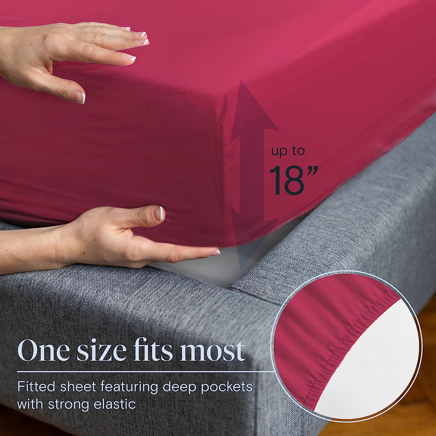 LuxClub 6 PC California King Size Sheet Set Bamboo Sheets Deep Pockets 18" Eco Friendly Wrinkle Free Cooling Sheets Machine Washable Hotel Bedding Silky Soft - Burgundy California King