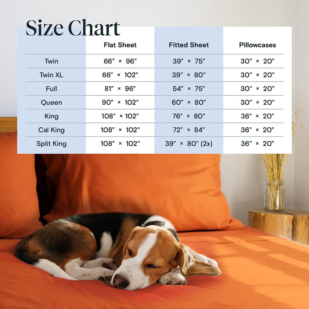 LuxClub 7 PC Split King Sheet Set Bamboo Sheets Deep Pockets 18" Eco Friendly Wrinkle Free Cooling Sheets Machine Washable Hotel Bedding Silky Soft - Autumn Orange Split King