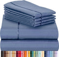 LuxClub 6 PC California King Size Sheet Set Bamboo Sheets Deep Pockets 18" Eco Friendly Wrinkle Free Cooling Sheets Machine Washable Hotel Bedding Silky Soft - Oxford California King