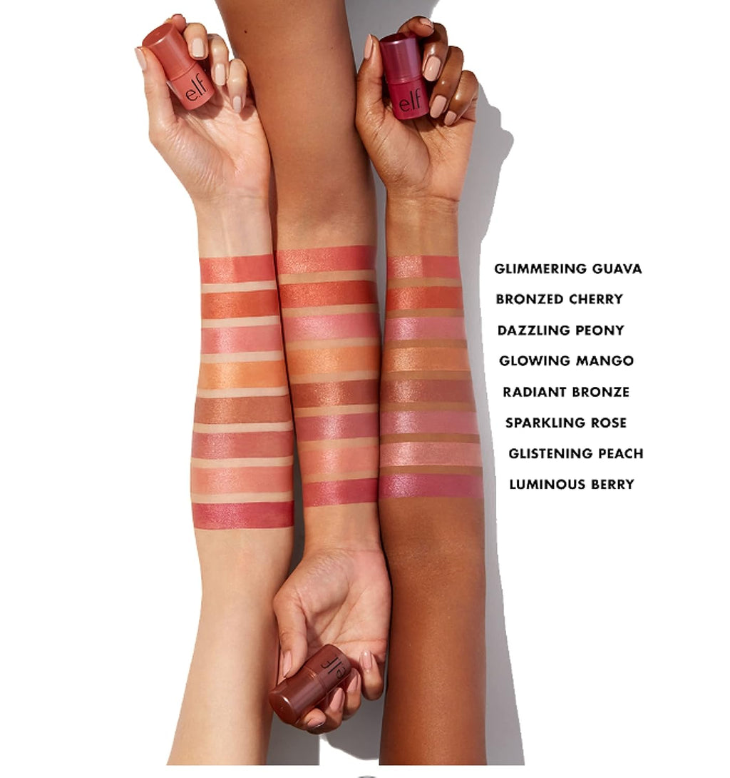 e.l.f. Monochromatic Multi Stick, Luxuriously Creamy &amp; Blendable Color, For Eyes, Lips &amp; Cheeks, Glimmering Guava, 0.155 Oz (4.4g)