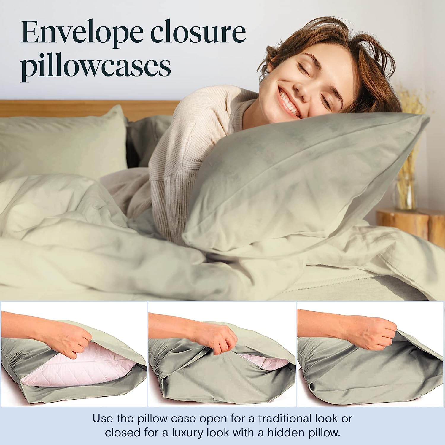 LuxClub 6 PC California King Size Sheet Set Bamboo Sheets Deep Pockets 18" Eco Friendly Wrinkle Free Cooling Sheets Machine Washable Hotel Bedding Silky Soft - Light Taupe California King