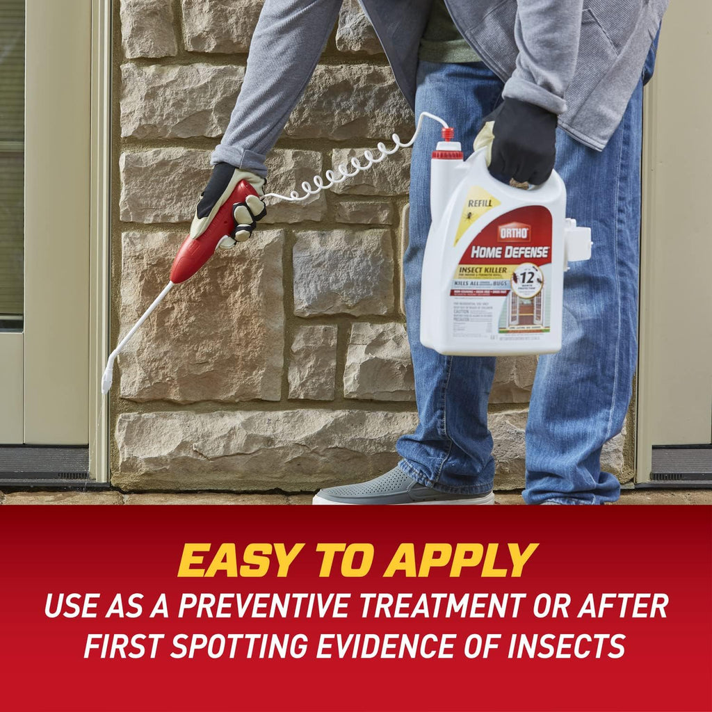 Ortho Home Defense Insect Killer for Indoor &amp; Perimeter2 and Refill Bundle: Long Lasting Bug Barrier, Kills Ants, Roaches, Spiders, 1 gal.