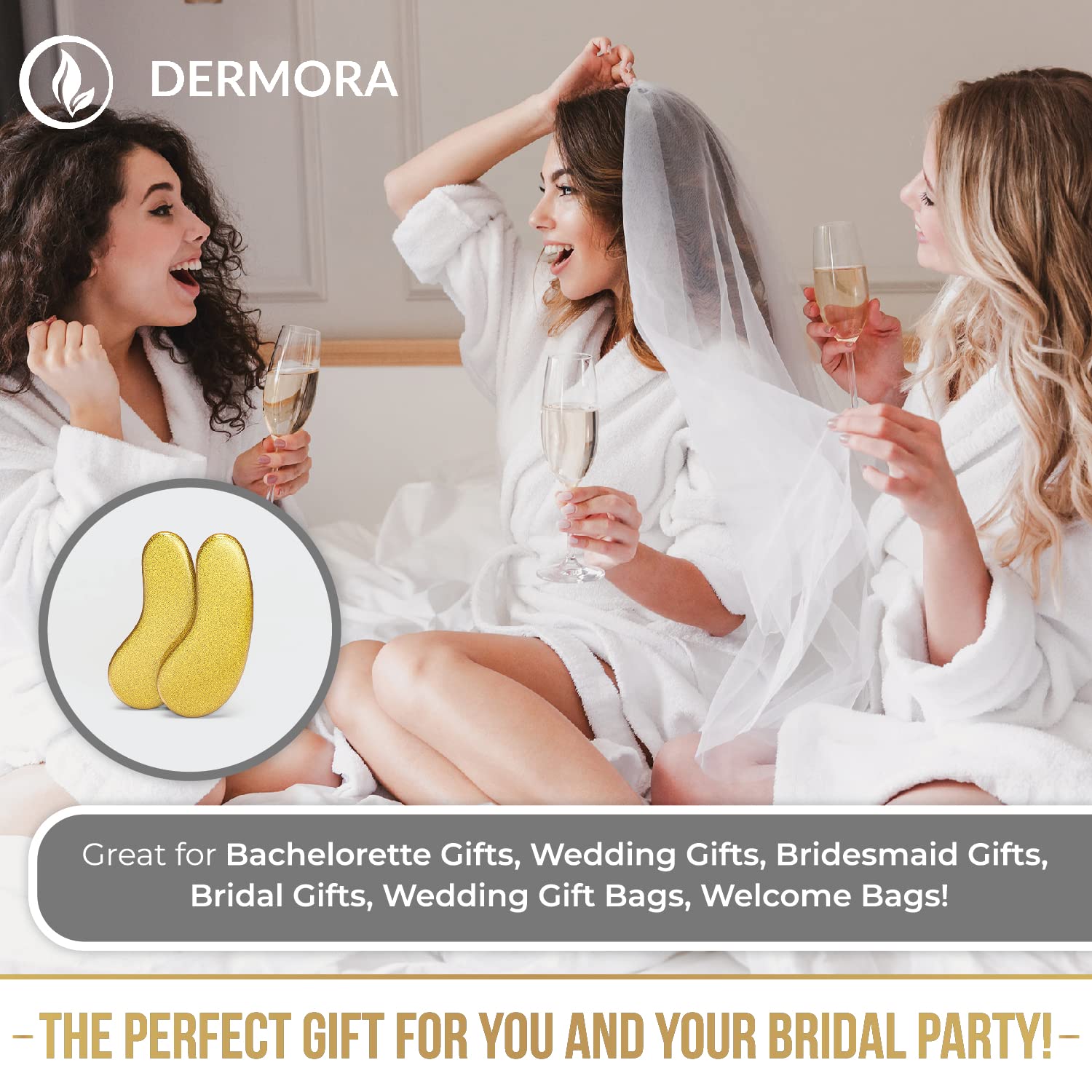 DERMORA Skin Treatment Mask 24K Gold Eye Mask - 50 Pairs Eye Gels - Rejuvenating Treatment for Dark Cirlce,Puffiness,Refresh,Revitalizing,Travel,Wrinkles