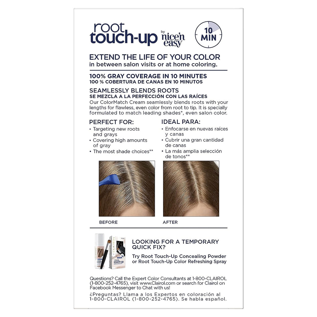 Clairol Root Touch-Up by Nice'n Easy Permanent Hair Dye, 6WN Light Chocolate Brown Hair Color, Pack of 1